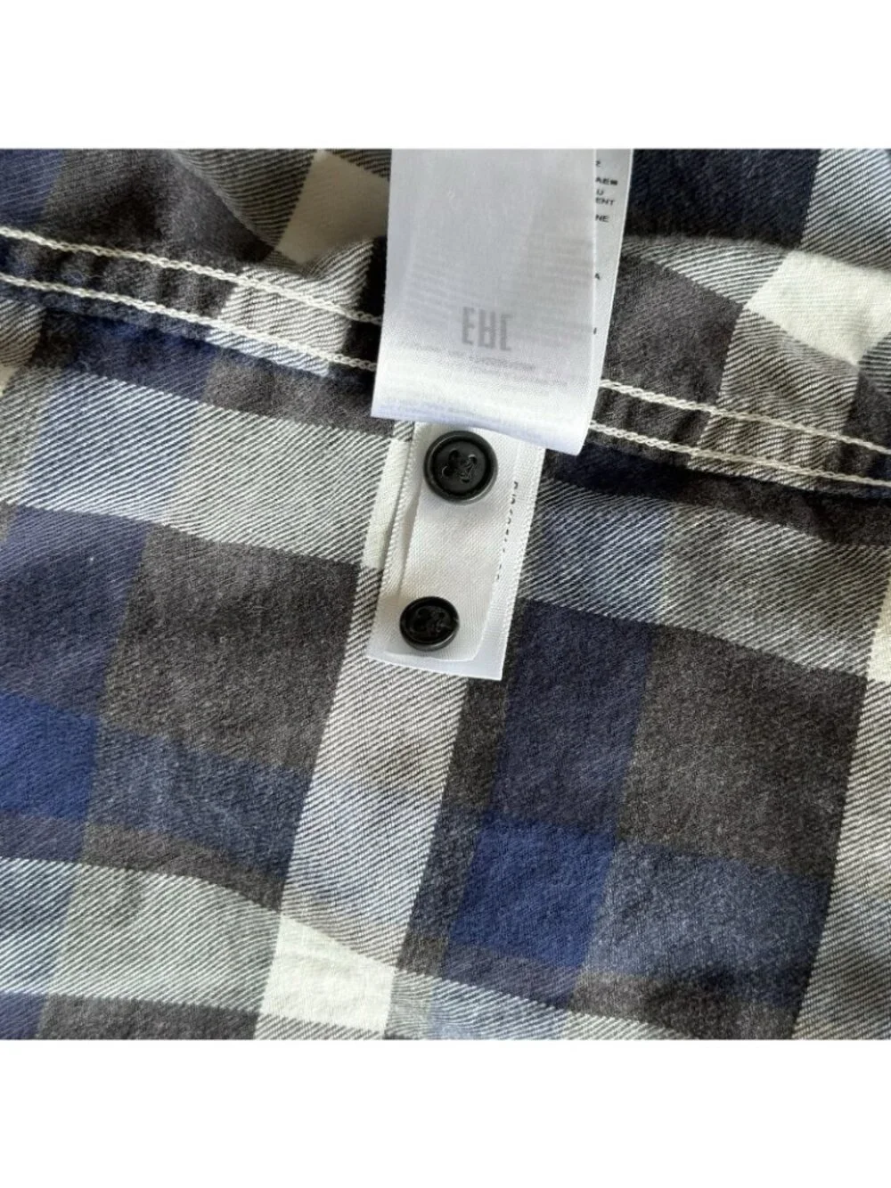 Banana Republic Luxe Flannel Slim-Fit Men's Blue Plaid Shirt Sz M Preppy Casual